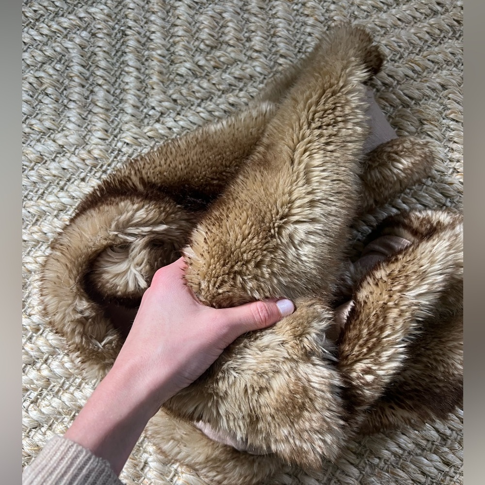 Faux fur wrap stole infinity